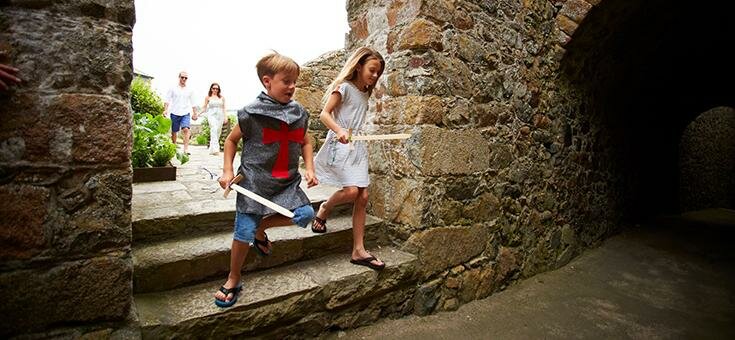 Children in historical costume at Castle Cornet